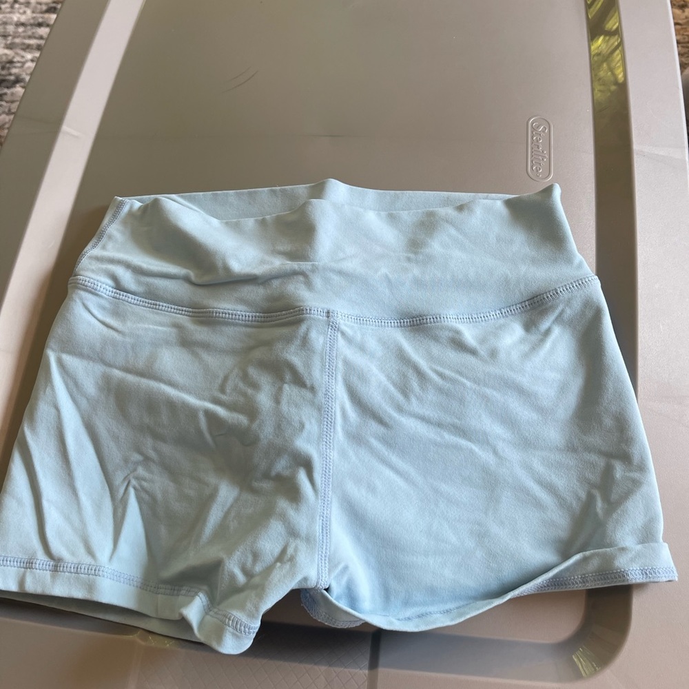 Blue Spandex with scrunchie Butt